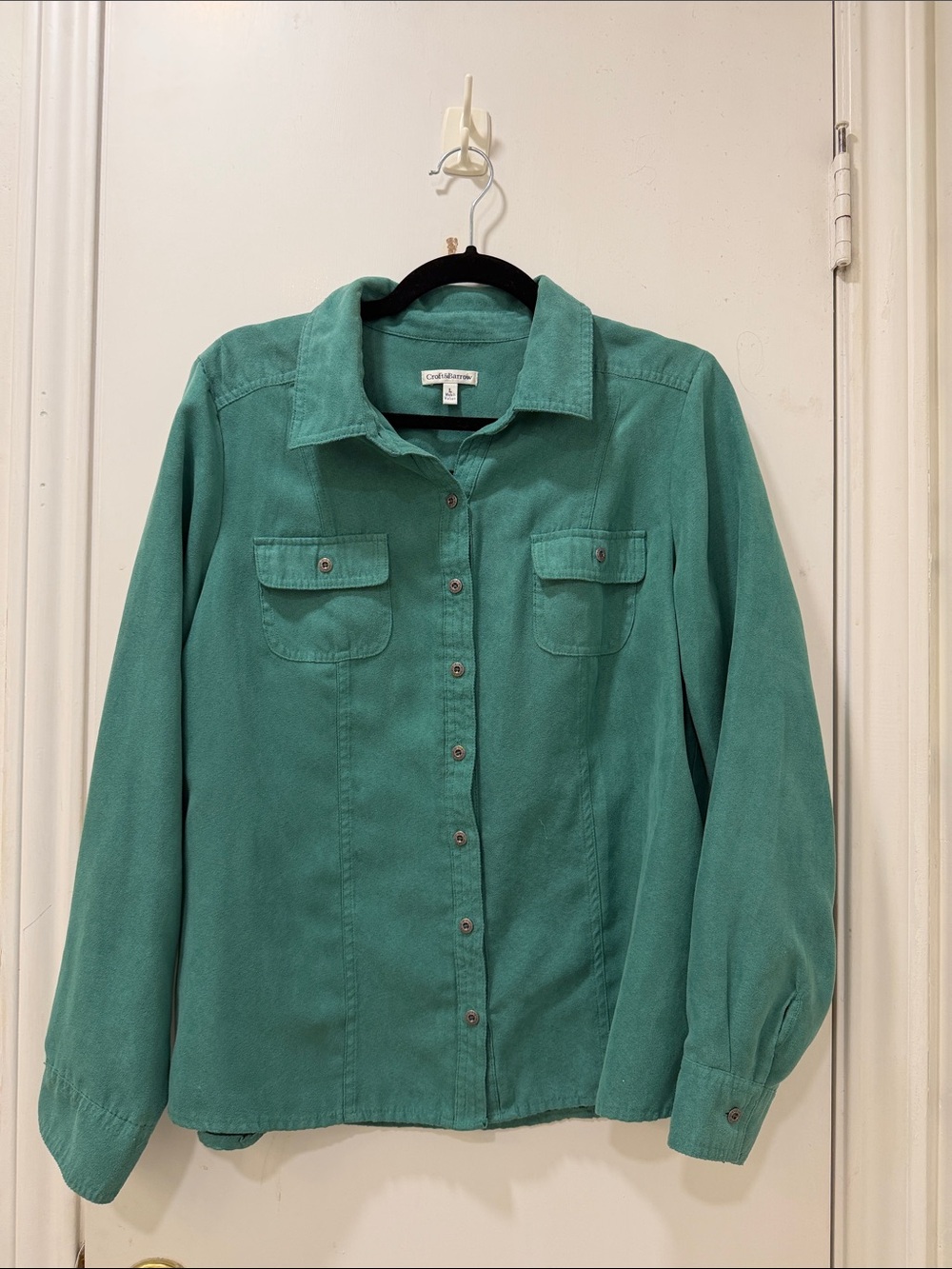 Coldwater Creek Teal Green Button-Up Utility Jacket